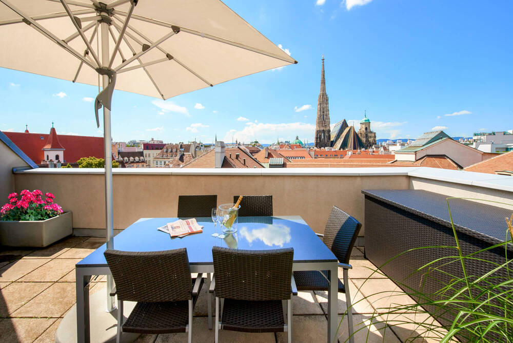 Dachterrasse in der Singerstrasse 21/25 - Apartmenthotel in Wien - direkt im Zentrum 