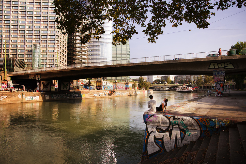 Danube channel in city centr of Vienna